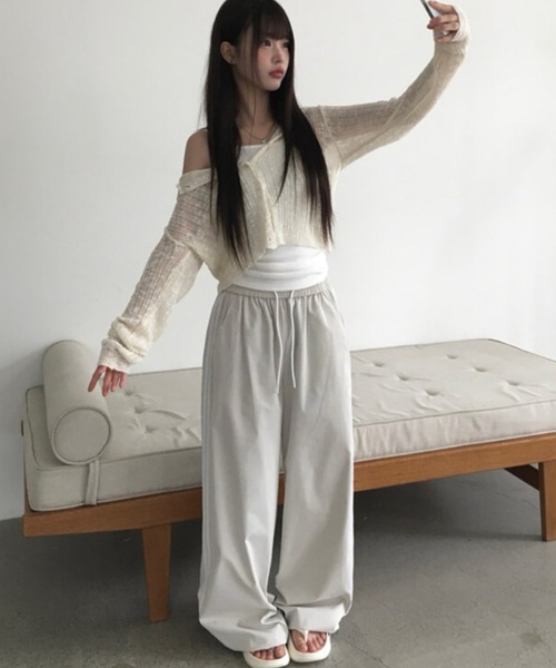 anyonemore(エニワンモア)の「anyonemore(エニワンモア)/サイドレースライン ドローストリング トラック トレーニング パンツ/Dove Line Track Training Pants(その他パンツ・レディース・ベージュ/ネイビー/ブラック・FREE)」の20枚目の写真