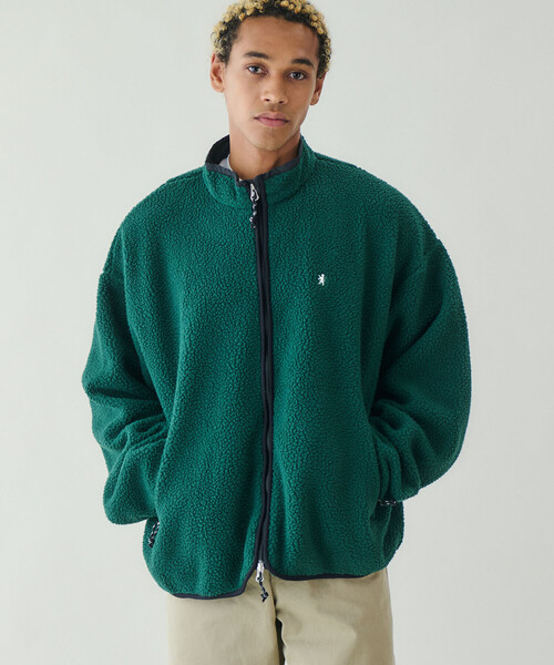 GYMPHLEX（ジムフレックス）の「Gymphlex | フリース スタンドカラージャケット MEN（その他アウター・メンズ・ブラック/グリーン・M/L）」の4枚目の写真