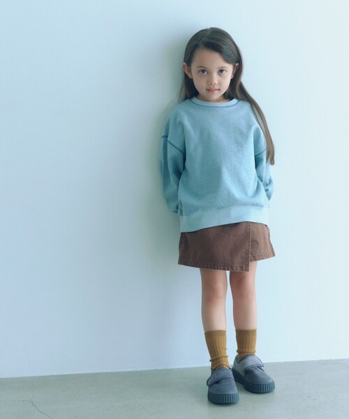 green label relaxing（グリーンレーベルリラクシング）の「裏毛 配色ステッチ プルオーバー / キッズ  100cm-160cm（Tシャツ/カットソー・キッズ・ナチュラル/ライトピンク/ライトブルー/ダークグレー・140cm/130cm/160cm/100cm/110cm/120cm/150cm）」の8枚目の写真