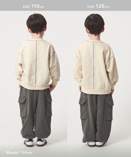green label relaxing（グリーンレーベルリラクシング）の「裏毛 配色ステッチ プルオーバー / キッズ  100cm-160cm（Tシャツ/カットソー・キッズ・ナチュラル/ライトピンク/ライトブルー/ダークグレー・140cm/130cm/160cm/100cm/110cm/120cm/150cm）」の17枚目の写真