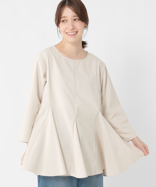 studio CLIP（スタディオクリップ）の「フレアヘムチュニックブラウス《オケージョン2025AW》（シャツ/ブラウス・レディース・ベージュ系その他/オフホワイト/ブラック・FREE）」の21枚目の写真