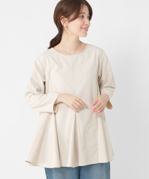 studio CLIP（スタディオクリップ）の「フレアヘムチュニックブラウス《オケージョン2025AW》（シャツ/ブラウス・レディース・ベージュ系その他/オフホワイト/ブラック・FREE）」の22枚目の写真
