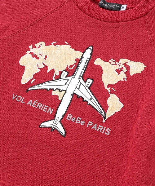 BeBe（ベベ）の「【JALコラボ】飛行機刺しゅう袖切り替えラグラントレーナー（スウェット・キッズ・レッド/ネイビー・130cm/120cm/100cm/110cm）」の17枚目の写真