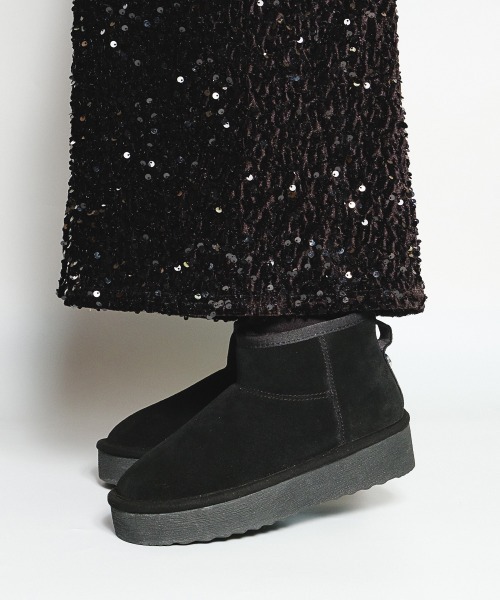 STEVE MADDEN（スティーブマデン）の「ボアショートブーツ/S.MADDEN COMFY-VA（ブーツ・レディース・ブラック系その他/ブラウン系その他・25.0cm/24.5cm/24.0cm/23.5-24/23.5cm/23.0cm/22.5cm）」の2枚目の写真