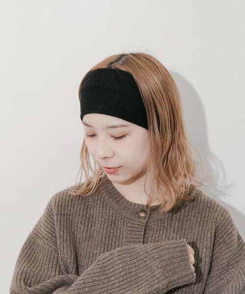 SMELLY(スメリー)の「リブワイドヘアバンド(ヘアバンド・レディース・グレー/ブラック・-)」の15枚目の写真