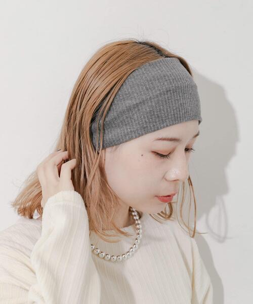 SMELLY(スメリー)の「リブワイドヘアバンド(ヘアバンド・レディース・グレー/ブラック・-)」の10枚目の写真