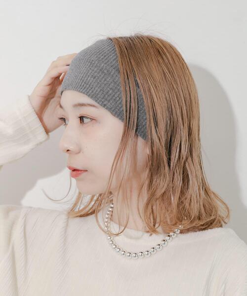 SMELLY(スメリー)の「リブワイドヘアバンド(ヘアバンド・レディース・グレー/ブラック・-)」の11枚目の写真