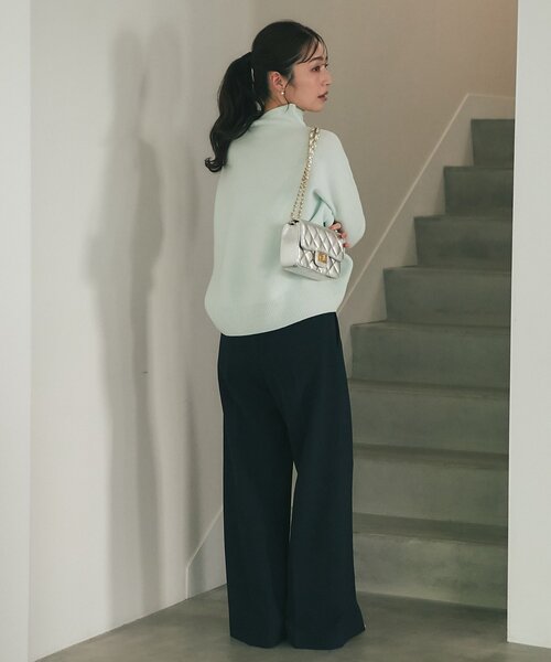 セール】【名品・着回力抜群】ウール100％ボトルネックニット