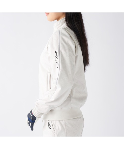 FILA GOLF（フィラゴルフ ）の「FILA GOLF フィラゴルフ ゴルフウェア  ワンポイント ロゴ 防風 保温 ストレッチ キルトボンディングジャケット（ブルゾン・レディース・ブラック/オフホワイト・M/L/LL）」の9枚目の写真