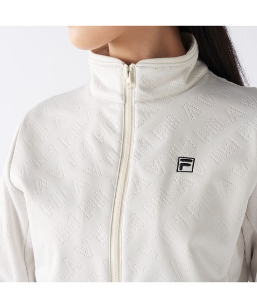 FILA GOLF（フィラゴルフ ）の「FILA GOLF フィラゴルフ ゴルフウェア  ワンポイント ロゴ 防風 保温 ストレッチ キルトボンディングジャケット（ブルゾン・レディース・ブラック/オフホワイト・M/L/LL）」の11枚目の写真
