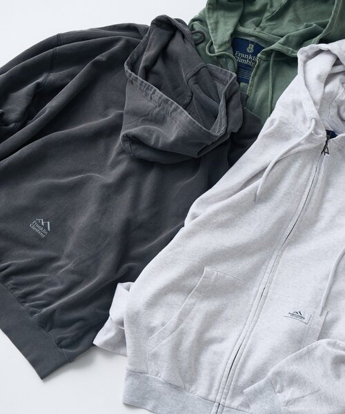 Franklin Climbing（フランクリンクライミング）の「【Franklin Climbing】ユニセックスビンテージスウェットジップフーディー（パーカー・メンズ・オリーブ/チャコールグレー/ライトグレー・MEDIUM/LARGE）」の13枚目の写真