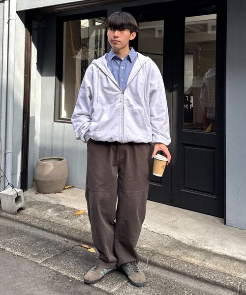 Franklin Climbing（フランクリンクライミング）の「【Franklin Climbing】ユニセックスビンテージスウェットジップフーディー（パーカー・メンズ・オリーブ/チャコールグレー/ライトグレー・MEDIUM/LARGE）」の15枚目の写真