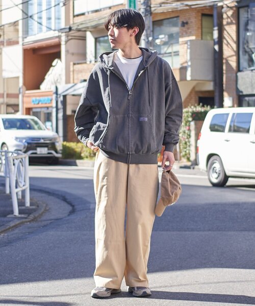 Franklin Climbing（フランクリンクライミング）の「【Franklin Climbing】ユニセックスビンテージスウェットジップフーディー（パーカー・メンズ・オリーブ/チャコールグレー/ライトグレー・MEDIUM/LARGE）」の21枚目の写真