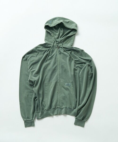 Franklin Climbing（フランクリンクライミング）の「【Franklin Climbing】ユニセックスビンテージスウェットジップフーディー（パーカー・メンズ・オリーブ/チャコールグレー/ライトグレー・MEDIUM/LARGE）」の6枚目の写真