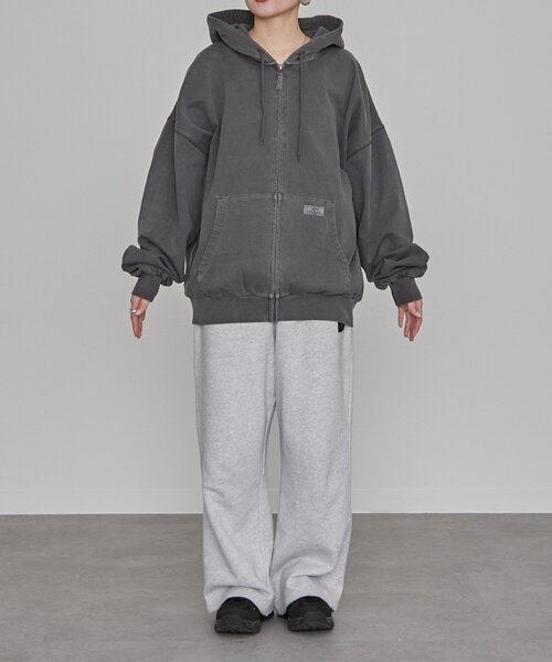 Franklin Climbing（フランクリンクライミング）の「【Franklin Climbing】ユニセックスビンテージスウェットジップフーディー（パーカー・メンズ・オリーブ/チャコールグレー/ライトグレー・MEDIUM/LARGE）」の9枚目の写真