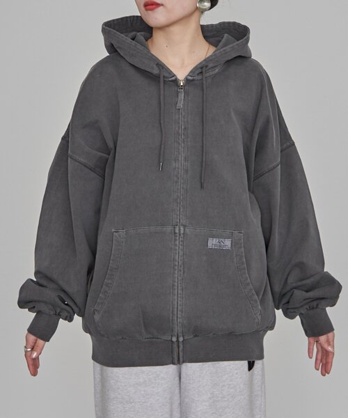 Franklin Climbing（フランクリンクライミング）の「【Franklin Climbing】ユニセックスビンテージスウェットジップフーディー（パーカー・メンズ・オリーブ/チャコールグレー/ライトグレー・MEDIUM/LARGE）」の10枚目の写真