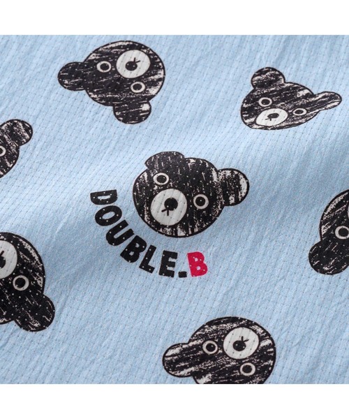 DOUBLE_B(ダブルビー)の「イエナカ総柄半袖Tシャツ(Tシャツ/カットソー・キッズ・ネイビー/オレンジ/ホワイト×ブラック/サックスブルー・80cm/90cm/100cm/110cm/120cm/130cm)」の10枚目の写真