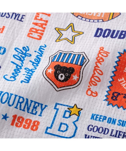 DOUBLE_B(ダブルビー)の「イエナカ総柄半袖Tシャツ(Tシャツ/カットソー・キッズ・ネイビー/オレンジ/ホワイト×ブラック/サックスブルー・80cm/90cm/100cm/110cm/120cm/130cm)」の12枚目の写真