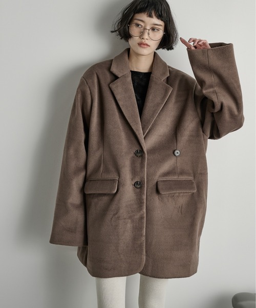 セール】ウールライクダディジャケットコート（チェスターコート