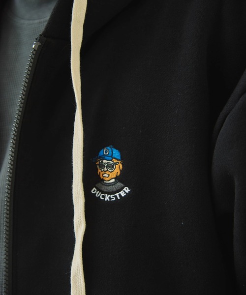 go slow caravan(ゴースローキャラバン)の「Duckster/ダックスター OJISAN刺繍マルチカラーフルジップパーカー(パーカー・メンズ・チャコールグレー/グレー/ブラック/ネイビー・X-LARGE/LARGE/MEDIUM)」の16枚目の写真