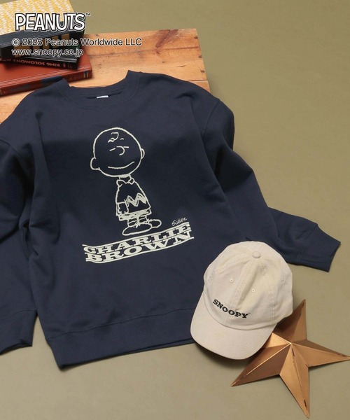 GLOBAL WORK（グローバルワーク）の「PEANUTS/プリントスウェット/メンズ/591538（スウェット・メンズ・グレー/オフホワイト/ダークグレー/ネイビー/グリーン・LARGE/MEDIUM/SMALL）」の5枚目の写真