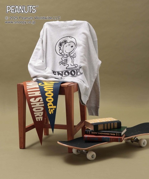 GLOBAL WORK（グローバルワーク）の「PEANUTS/プリントスウェット/メンズ/591538（スウェット・メンズ・グレー/オフホワイト/ダークグレー/ネイビー/グリーン・LARGE/MEDIUM/SMALL）」の8枚目の写真