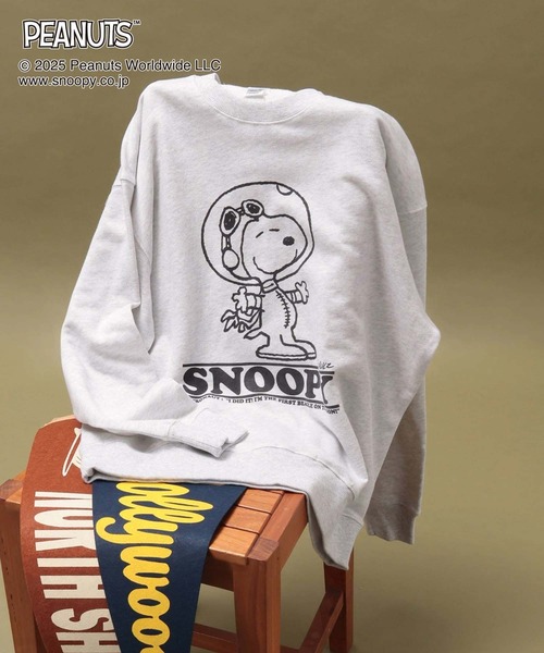 GLOBAL WORK（グローバルワーク）の「PEANUTS/プリントスウェット/メンズ/591538（スウェット・メンズ・グレー/オフホワイト/ダークグレー/ネイビー/グリーン・LARGE/MEDIUM/SMALL）」の9枚目の写真