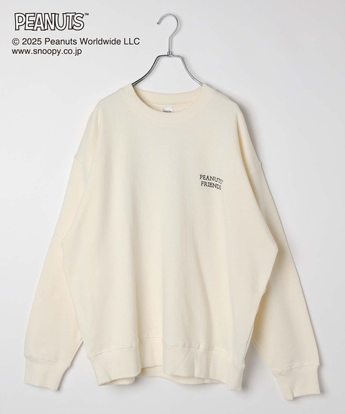 GLOBAL WORK（グローバルワーク）の「PEANUTS/プリントスウェット/メンズ/591538（スウェット・メンズ・グレー/オフホワイト/ダークグレー/ネイビー/グリーン・LARGE/MEDIUM/SMALL）」の15枚目の写真