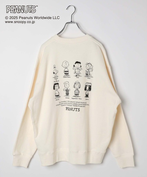 GLOBAL WORK（グローバルワーク）の「PEANUTS/プリントスウェット/メンズ/591538（スウェット・メンズ・グレー/オフホワイト/ダークグレー/ネイビー/グリーン・LARGE/MEDIUM/SMALL）」の20枚目の写真