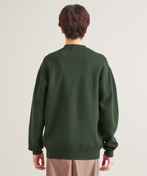 セール】ハイゲージ ダブルフェイス カラー クルーネックニット