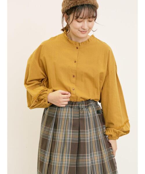 Samansa Mos2（サマンサ モスモス）の「前後2WAY襟フリルチュニック（シャツ/ブラウス・レディース・チャコールグレー/マスタード/オフホワイト・F）」の21枚目の写真