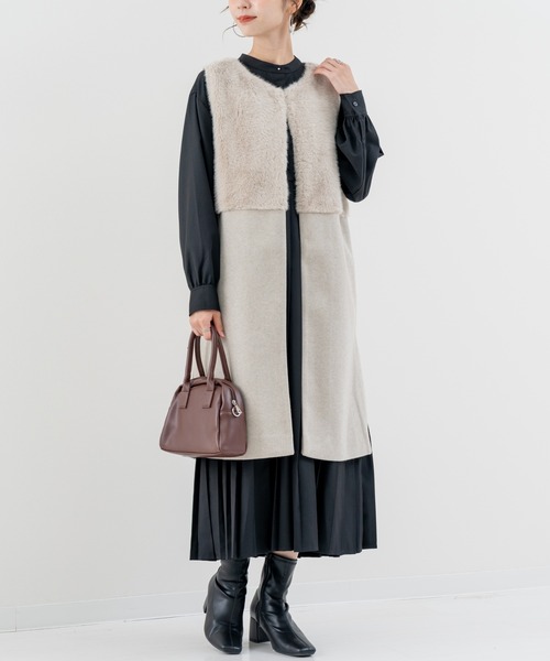 DIESEL レザー ファー付きベスト セール】【refinedworks】きれいめ派 の方にオススメしたい ファー付き