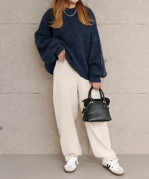 aquagarage(アクアガレージ)の「アルパカ風ニットトップス(ニット/セーター・レディース・ブラウン/ネイビー/チャコール・M)」の10枚目の写真