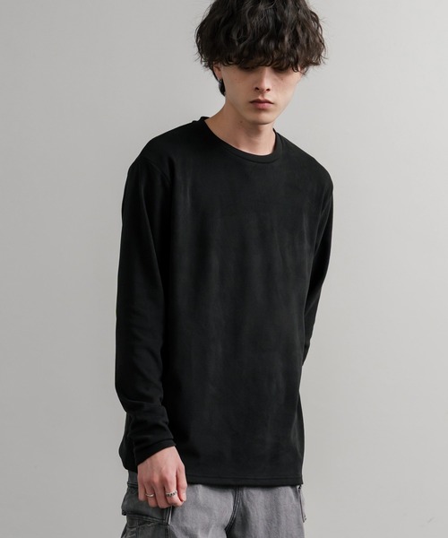 Rocky Monroe（ロッキーモンロー）の「ストレッチフリースクルーネック長袖Tシャツ（Tシャツ/カットソー・メンズ・チャコール/ネイビー/オフホワイト/ブラック/ワイン/カーキ・M/L/LL）」の12枚目の写真