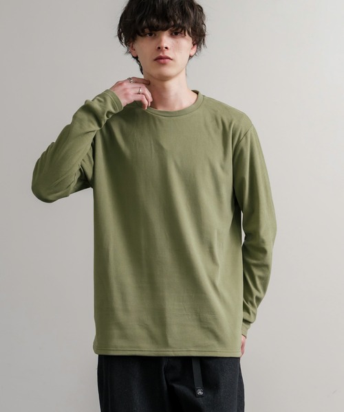 Rocky Monroe（ロッキーモンロー）の「ストレッチフリースクルーネック長袖Tシャツ（Tシャツ/カットソー・メンズ・チャコール/ネイビー/オフホワイト/ブラック/ワイン/カーキ・M/L/LL）」の19枚目の写真