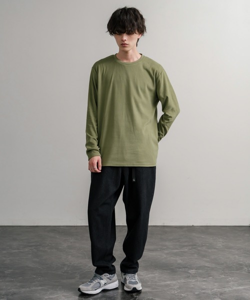 Rocky Monroe（ロッキーモンロー）の「ストレッチフリースクルーネック長袖Tシャツ（Tシャツ/カットソー・メンズ・チャコール/ネイビー/オフホワイト/ブラック/ワイン/カーキ・M/L/LL）」の21枚目の写真