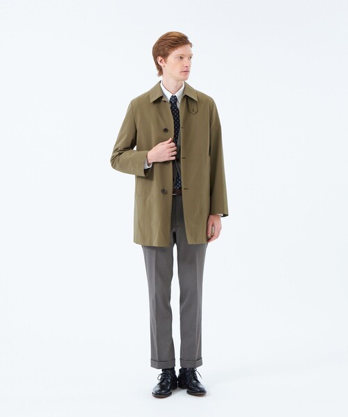 MACKINTOSH PHILOSOPHY（ﾏｯｷﾝﾄｯｼｭ ﾌｨﾛｿﾌｨｰ）の「4WAYストレッチウェザーWELLINGTON BT short(ウェリントンボタンスルーショート)（ステンカラーコート・メンズ・ダークネイビー/グリーン系その他3/ブルー・42/36/40/38）」の6枚目の写真