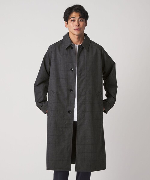 セール】チェック ルーズ バルカラーコート＜A DAY IN THE LIFE