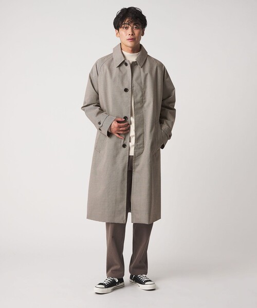 セール】チェック ルーズ バルカラーコート＜A DAY IN THE LIFE