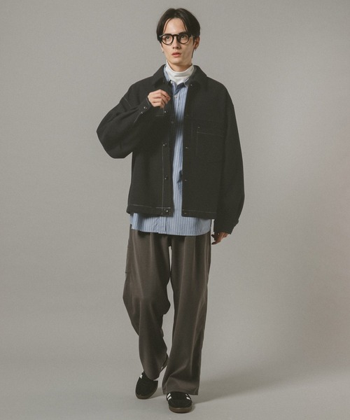 RAGEBLUE(レイジブルー)の「WOOLLYTEC STITCH JACKET / ウーリーテックステッチジャケット(ブルゾン・メンズ・ベージュ/ネイビー/ブラック/グレー・SMALL/MEDIUM/LARGE)」の19枚目の写真