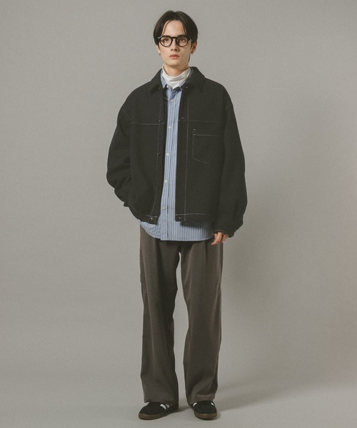 RAGEBLUE(レイジブルー)の「WOOLLYTEC STITCH JACKET / ウーリーテックステッチジャケット(ブルゾン・メンズ・ベージュ/ネイビー/ブラック/グレー・SMALL/MEDIUM/LARGE)」の20枚目の写真