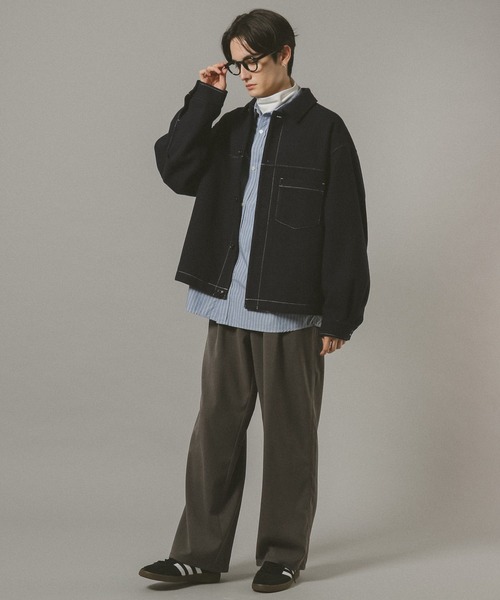 RAGEBLUE(レイジブルー)の「WOOLLYTEC STITCH JACKET / ウーリーテックステッチジャケット(ブルゾン・メンズ・ベージュ/ネイビー/ブラック/グレー・SMALL/MEDIUM/LARGE)」の21枚目の写真