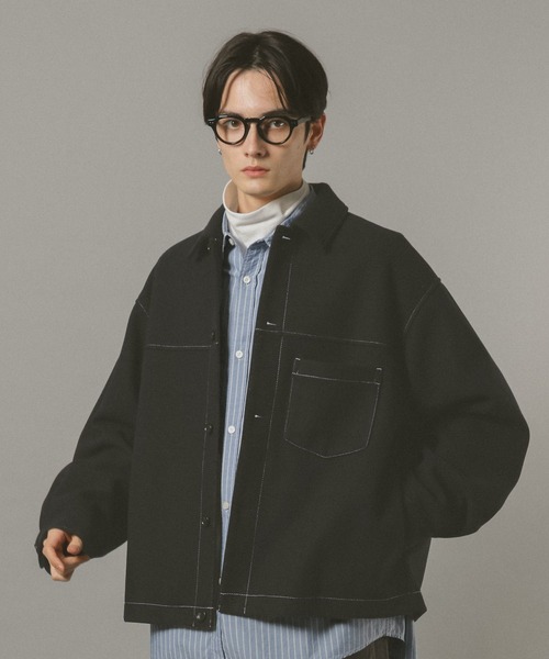 【希少/美品】ブラックコムデギャルソン/4Bストレッチジャケット/クロスステッチ コムデギャルソン オムドゥCOMME des GARCONS HOMME DEUX 染めカシミヤ