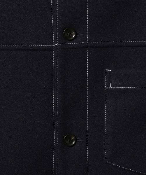 RAGEBLUE(レイジブルー)の「WOOLLYTEC STITCH JACKET / ウーリーテックステッチジャケット(ブルゾン・メンズ・ベージュ/ネイビー/ブラック/グレー・SMALL/MEDIUM/LARGE)」の5枚目の写真