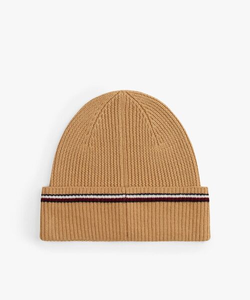 TOMMY HILFIGER（トミーヒルフィガー）の「ライン入りニットキャップ（ニットキャップ/ビーニー・メンズ・ベージュ/バーガンディー・FREE）」の3枚目の写真
