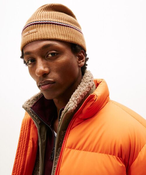 TOMMY HILFIGER（トミーヒルフィガー）の「ライン入りニットキャップ（ニットキャップ/ビーニー・メンズ・ベージュ/バーガンディー・FREE）」の5枚目の写真