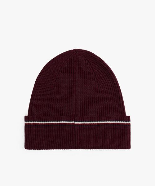 TOMMY HILFIGER（トミーヒルフィガー）の「ライン入りニットキャップ（ニットキャップ/ビーニー・メンズ・ベージュ/バーガンディー・FREE）」の6枚目の写真