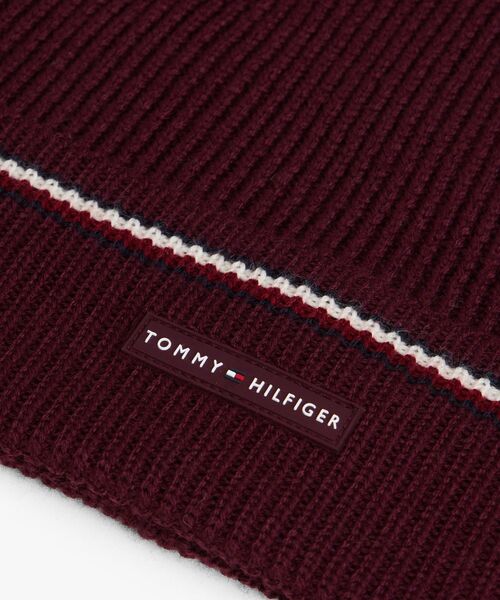 TOMMY HILFIGER（トミーヒルフィガー）の「ライン入りニットキャップ（ニットキャップ/ビーニー・メンズ・ベージュ/バーガンディー・FREE）」の7枚目の写真