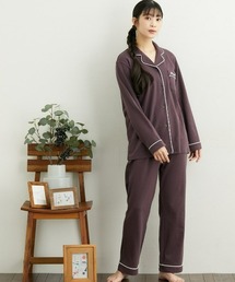 nissen（ニッセン）の「綿100％やわらかスムースシャツパジャマ（ルームウェア/パジャマ）」