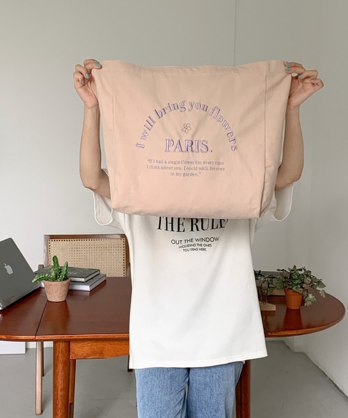 BACKYARD FAMILY(バックヤードファミリー)の「トートバッグ 大容量 刺繍 ysbag5486(トートバッグ・レディース・ベージュ/ブルー/パープル/ピンク・FREE)」の10枚目の写真